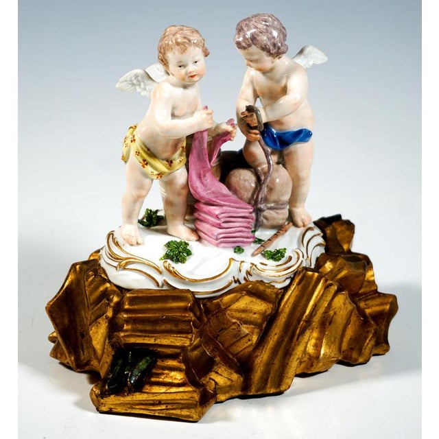 Allegory of Trade Cupid Group by C.C. Punct for Meissen, Germany, 1763 For Sale - Image 4 of 6