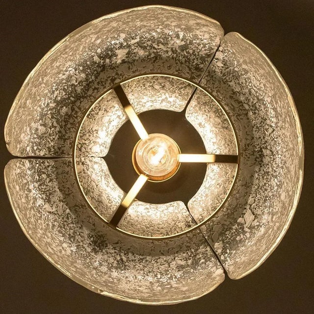 Gold Flower Pendant Lamp from Hillebrand, Europe, Germany For Sale - Image 8 of 13