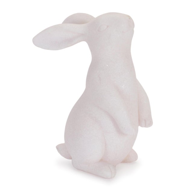 Kenneth Ludwig Chicago Blush Glitter Bunny Figurine (Set of 2) For Sale - Image 4 of 5