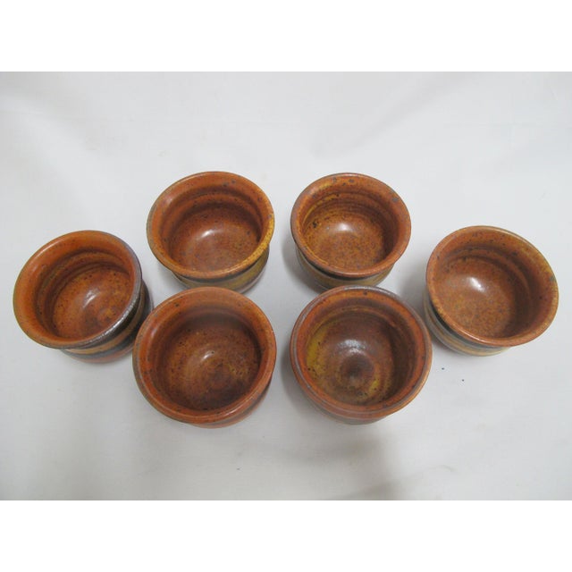 Wally Schwab Pacific Nw Stoneware Studio Pottery Small Pot or Punch Cup Set of 6 For Sale - Image 12 of 14