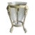 Off White Metal Urn Vase With Crackle Glass Insert, 1980's For Sale