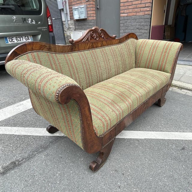 Antique Charles X Style Gondole Sofa, 19th Century For Sale - Image 5 of 15