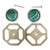 Modern Matter Set: Lane 1.40" Custom Knob - Antique Brass - Gemstone: Malachite & 3" Backplate in Antique Brass For Sale