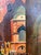 Textile Vintage Oil Painting of European Architecture, Framed For Sale - Image 7 of 11