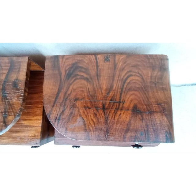 1940s Art Deco Bedside Tables by Jindrich Halabala, 1940s, Set of 2 For Sale - Image 5 of 18