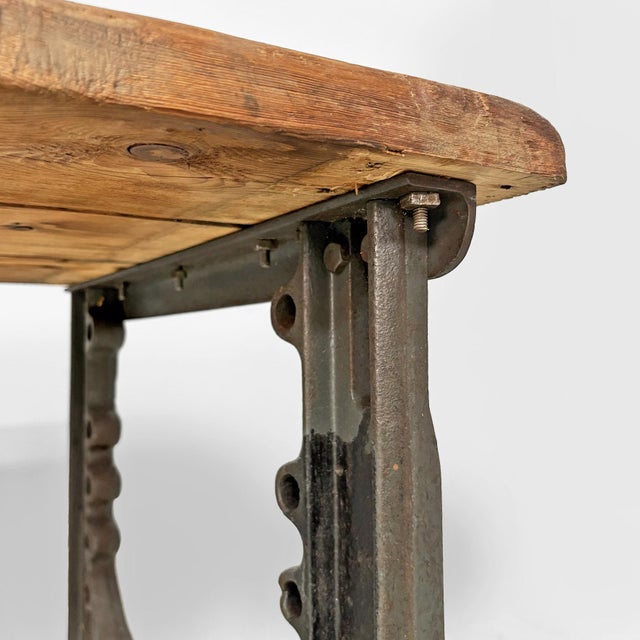 Italian Industrial Wooden and Cast Iron Console Table, 1800s For Sale - Image 9 of 18
