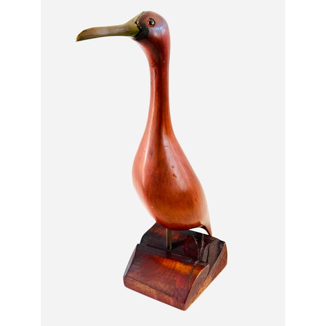 Mid-Century Modern Mid Century Modern Seagull Mahogany Sculpture For Sale - Image 3 of 7