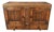 Antique Carved Oak Buffet With Metal Hardware For Sale