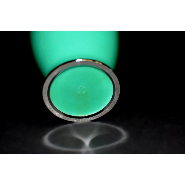 Signed Ando Jubei Green Baluster Cloisonne Vase 7.5" For Sale - Image 11 of 12