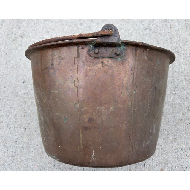 Ca 19th Century Copper Bucket/Cauldron With Iron Handle For Sale - Image 9 of 9