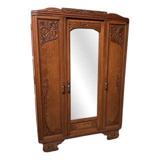 Vintage Art Deco Wardrobe, 1930 For Sale