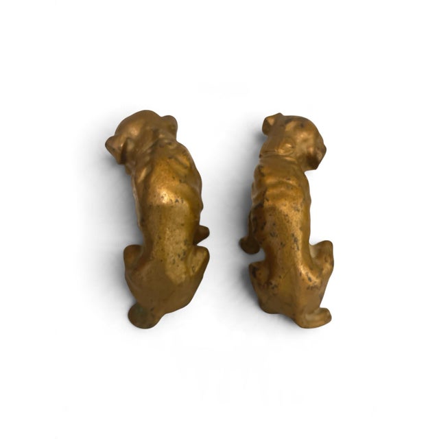 French 19th Century Bronze French Bulldog Fireplace Andiron Chenets - A Pair For Sale - Image 3 of 4