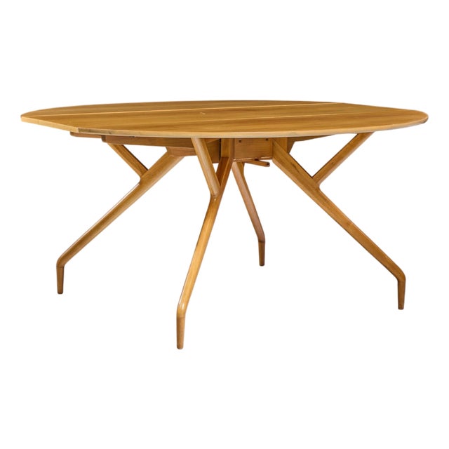 Greta Grossman for Glenn of California Mid Century Walnut Spider Leg Drop Leaf Dining Table For Sale