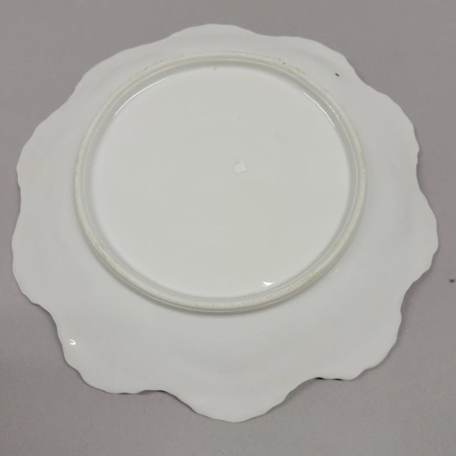 1900 - 1909 Antique Hand Painted Yellow Oyster Plate For Sale - Image 5 of 6