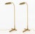 Pair of Casella Lighting Brushed Brass Adjustable Floor Lamps, labels to undersides. 43" H x 18" W x 10" D. Provenance:...