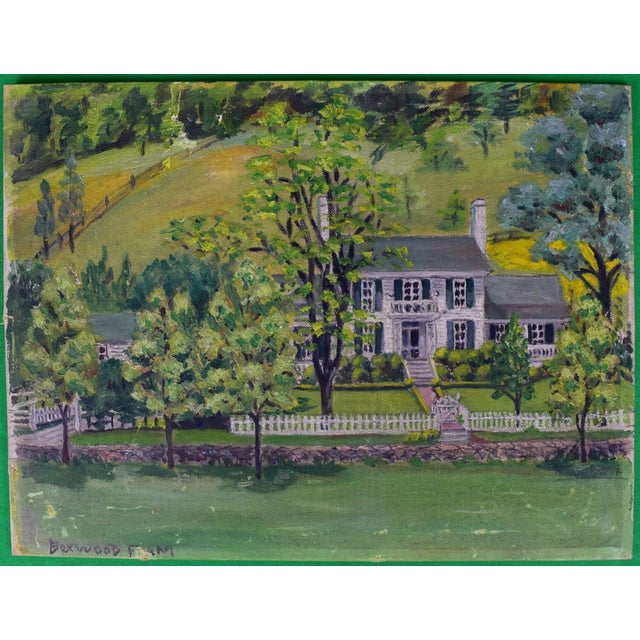 Mid 20th Century Mid 20th Century Douglas & Mary Fairbanks Jr. Boxwood Farm Virginia Estate Original Painting, Framed For Sale - Image 5 of 8