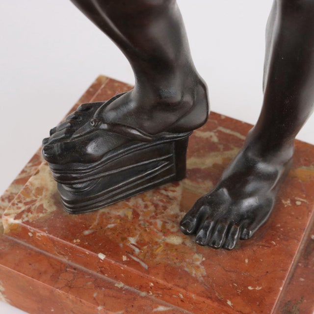 Faun with Cymbals, Bronze on Marble Base, 1890s For Sale - Image 3 of 11