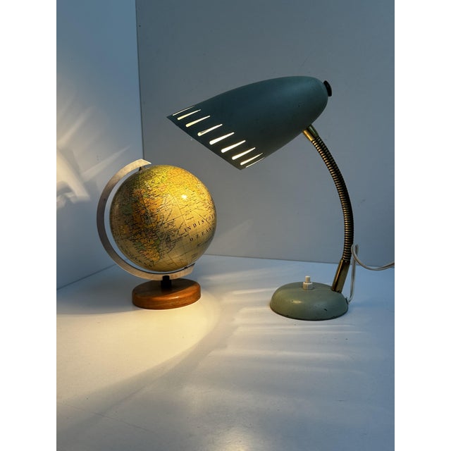 Gold Mid-Century Gooseneck Table Lamp, Germany, 1950s For Sale - Image 8 of 13
