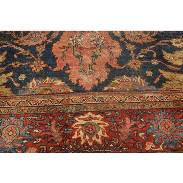 Late 19th Century Antique Persian Farahan Rug - 09'03 X 11'07 For Sale - Image 4 of 7
