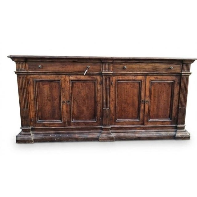 Italian Late 17th Century Walnut Italian Six-Door Credenza For Sale - Image 3 of 5