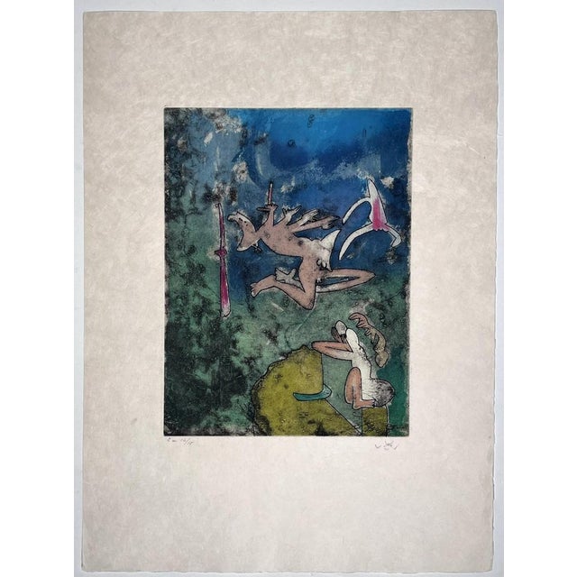 Modern Roberto Matta, Node Center, 1974, Etching For Sale - Image 3 of 10