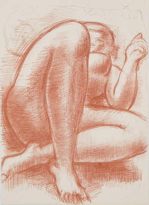 Antoniucci Volti, Femme aux jambes croisées (Nude), Lithograph