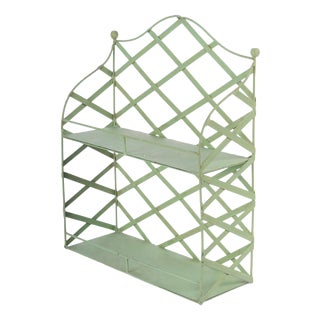 Small Painted Metal Shelf, 1950s For Sale