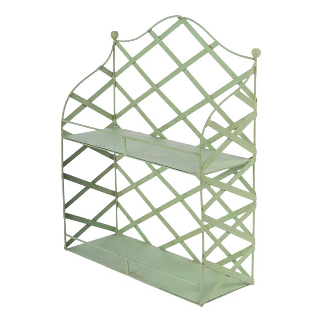 Small Painted Metal Shelf, 1950s For Sale