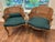 Beautiful pair of high-quality vintage armchairs by Karges Furniture Company of Evansville, Indiana — a renowned American...