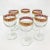 Metal Vintage 1950s, Culver, Mid Century Hollywood Regency Stemware Footed Wine Glass With Gold Band, Set 6 Pieces For Sale - Image 7 of 8