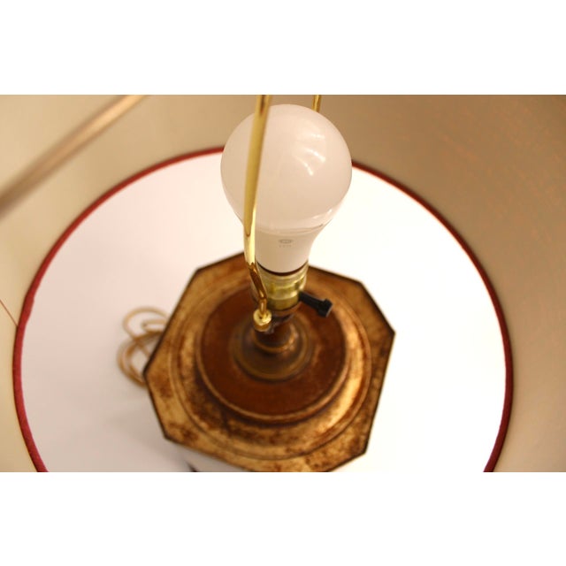 1960s Mid Century Chinoiserie Tin Tea Canister Table Lamp - Lovely Artwork! For Sale - Image 5 of 10
