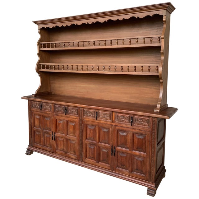 Early 20th Large Stepback Cupboard with Four Drawers and Doors For Sale - Image 15 of 18