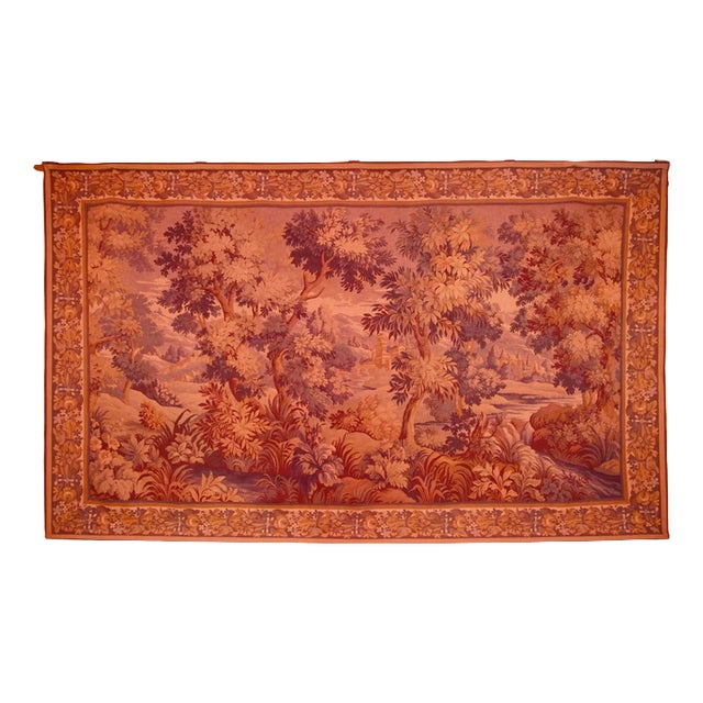 Tapestry with Landscape and Architecture For Sale