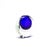 Hand Blown Murano Vase in Cobalt Blue With Bubbles For Sale - Image 4 of 9