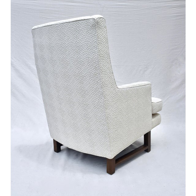 Wood 1950's Edward Wormley Dunbar Wingback Lounge Arm Chair For Sale - Image 7 of 10