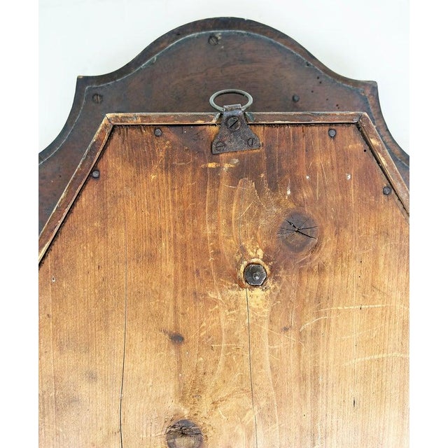19th Century French Napoleon III Wall Clock, Enamel Face and Wood Marquetry For Sale - Image 4 of 10