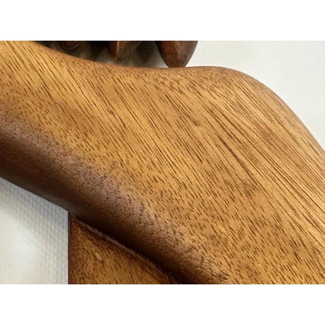 Wood Mid-Century Italian Carved Oak Wall Sculpture of Nude Female, 1960s For Sale - Image 7 of 11