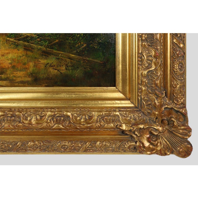 Belgian Artist, Farm Scene, 20th Century, Large Oil on Canvas, Framed For Sale - Image 6 of 12