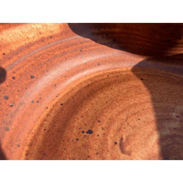 Signed Studio Pottery Chip & Dip Serving Platter For Sale - Image 9 of 11