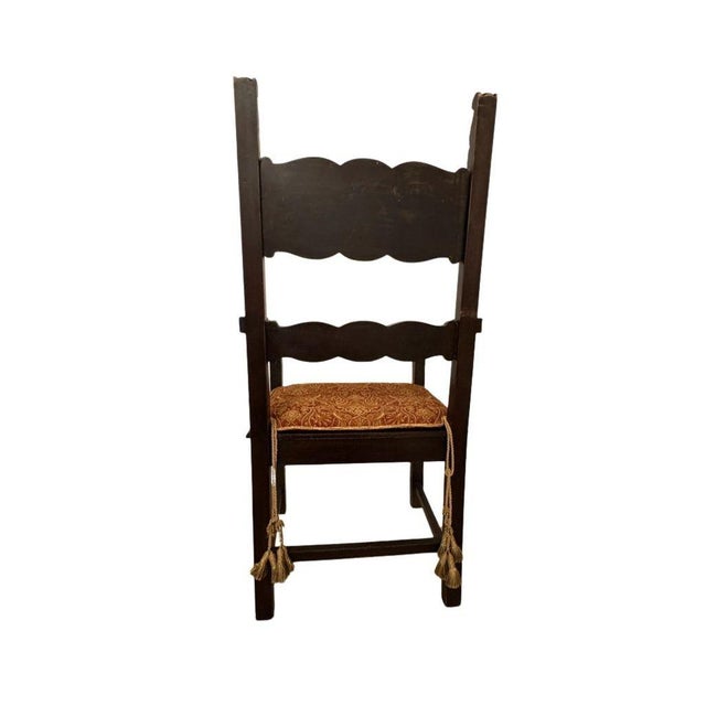 Wood 1950s Vintage Italian Throne Chair For Sale - Image 7 of 14