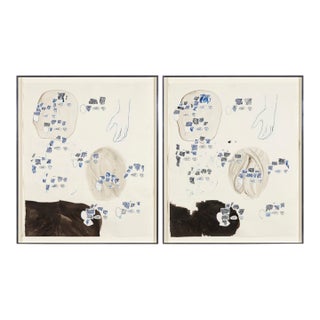Carter, Untitled (Diptych) Abstract Mixed-Media For Sale