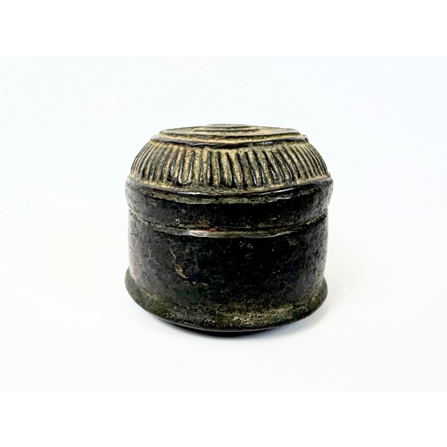 Antique Islamic Berber Copper Henna Box with Fluted Lid, 1890s For Sale - Image 10 of 10