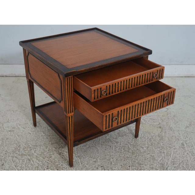 French Country Theodore Alexander Country 2 Drawer Lamp Table For Sale - Image 3 of 18