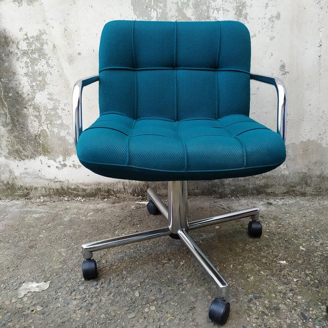Blue Vintage Airborne Office Chairs, 1970s, Set of 3 For Sale - Image 8 of 18