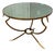 Baker Furniture Sculptural Gilt Metal Round Antiqued Mirror Accent Table For Sale