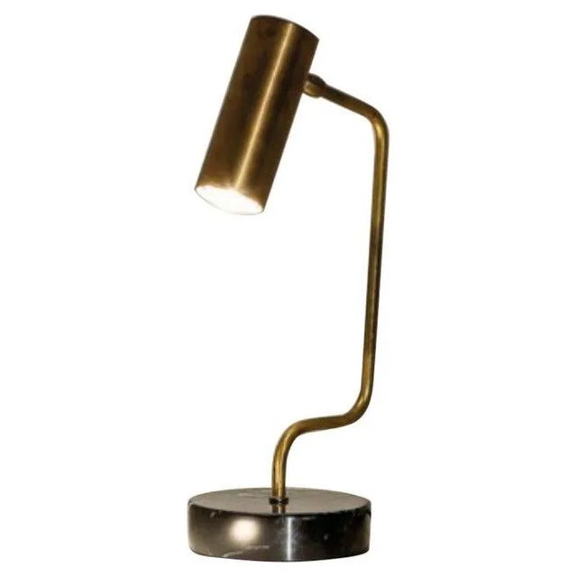 Black TF200 Table Lamp in Satin Brass with Black Marble Base by Daluce For Sale - Image 8 of 8