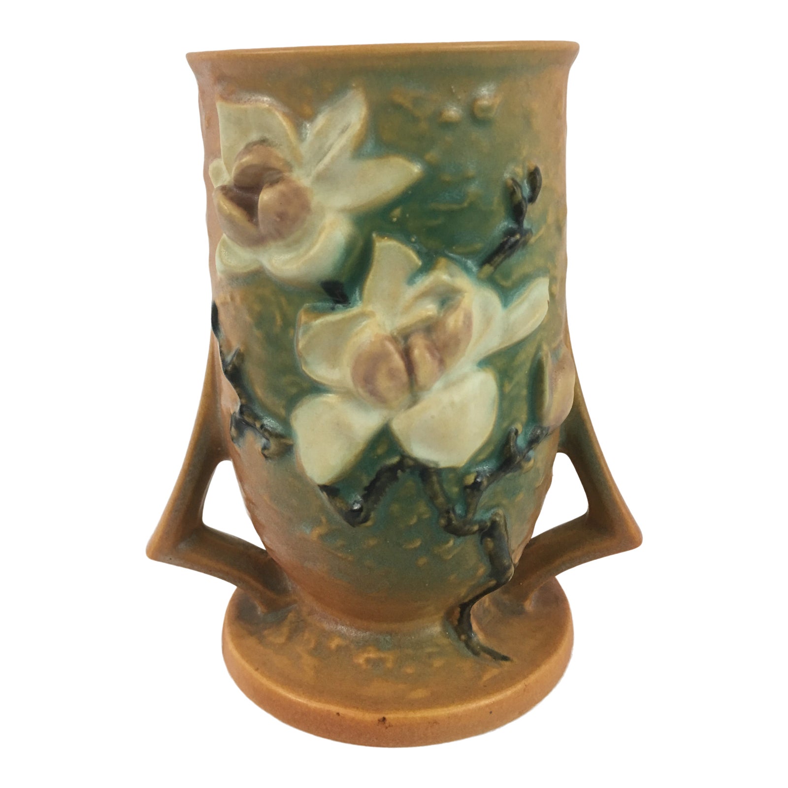 1940s Antique 19340's Roseville Magnolia Motive Pottery Vase Chairish