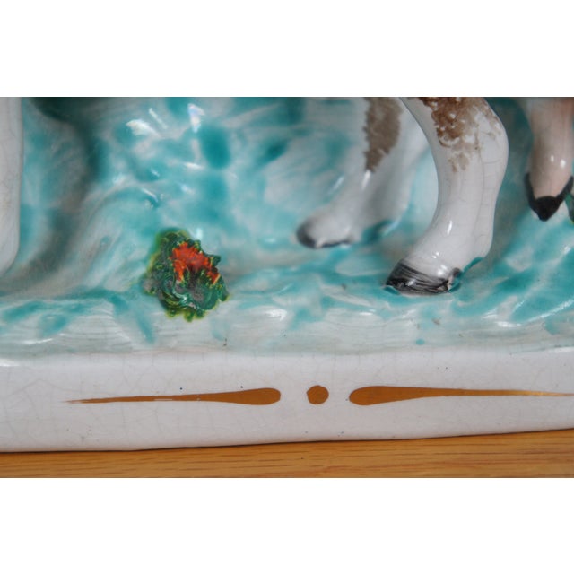 Antique 19th Century Staffordshire Porcelain Cow Milk Maid Spill Vase Creamer For Sale - Image 11 of 12