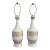 Vintage Mid-Century Modern Ceramic Table Lamps, White Glaze With Gilt Accents – Pair For Sale