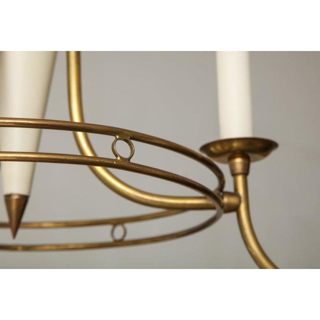 Mid-Century Italian Brass and Tole Six-Arm Fixture For Sale - Image 11 of 12